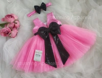Flemingo Pink Stylish Partywear Frock  - flemingo pink, 3-6 Month