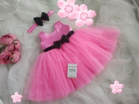 Flemingo Pink Stylish Partywear Frock  - flemingo pink, 3-6 Month