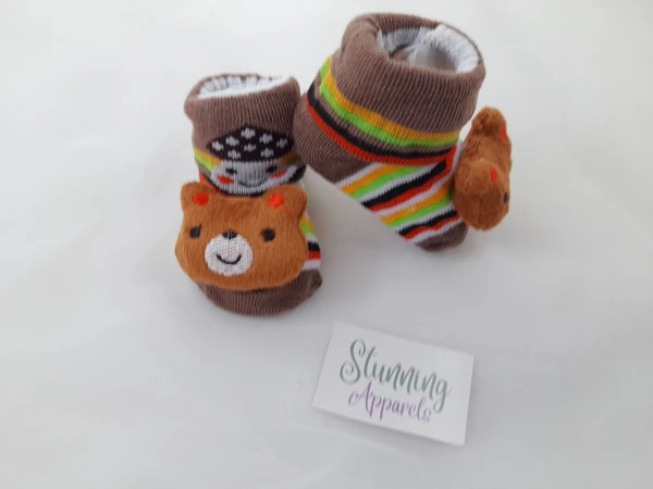 Cute Baby Socks  - brown, 0-6 Month