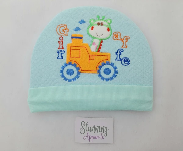 Embroidered Soft Baby Cap (0-6 Months)