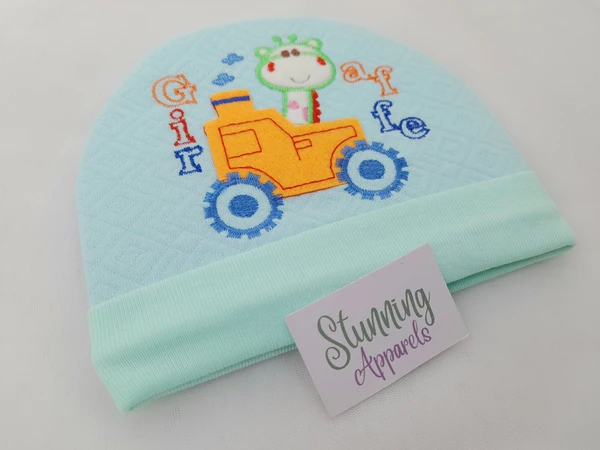 Embroidered Soft Baby Cap (0-6 Months)