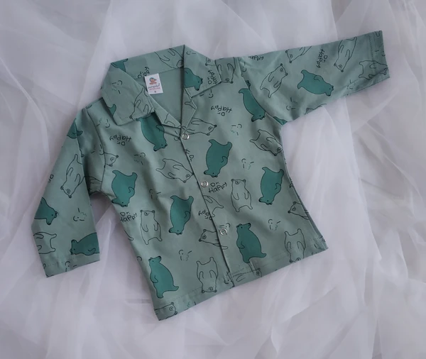 Bear Print Kids Night Suit  - 9-12 Month (S)