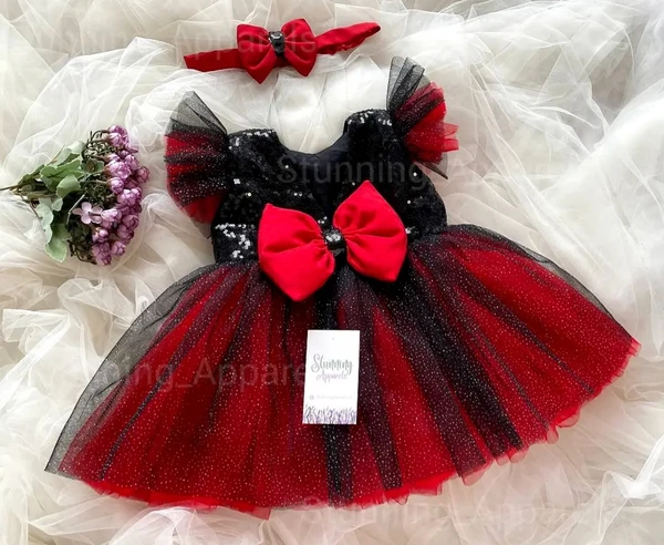 Ruffled Slewves Partywear Dress 