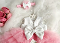 Peach Layered  Partywear Dress - 4-5 Years