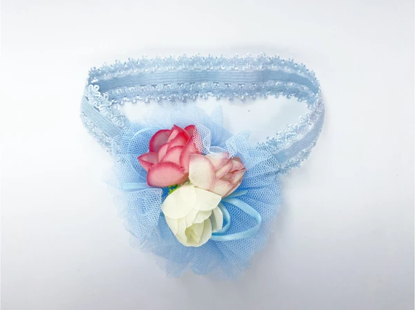 Floral Lace Headband (0-3 Months) - Sail, 0-3 Months