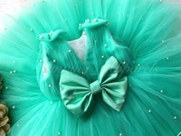 Pearls Work Sea Green Frock  - 6-9 Month