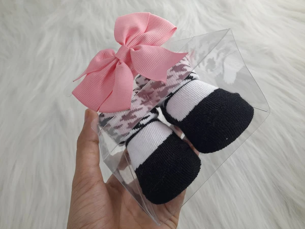 Cute Baby Socks And Headband (0-6 Months )