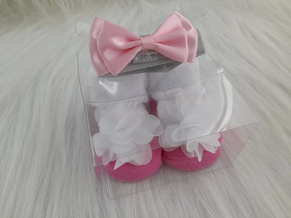 Cute Baby Socks And Headband (0-6 Months )