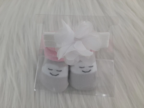 Cute Baby Socks And Headband (0-6 Months )