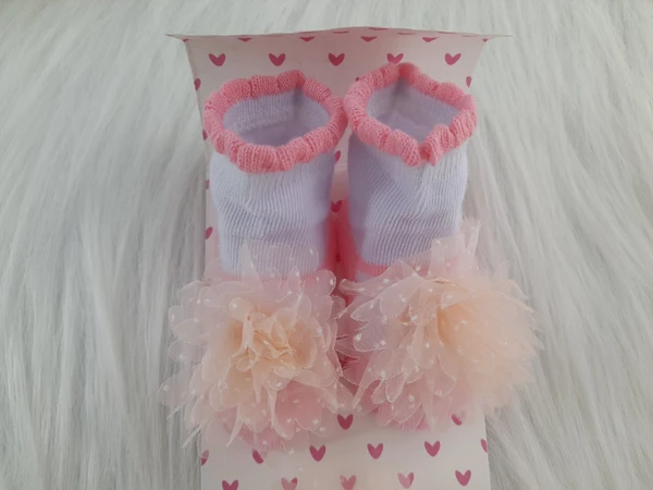 Cute Baby Socks And Headband (0-6 Months )