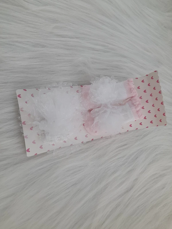 Cute Baby Socks And Headband (0-6 Months )