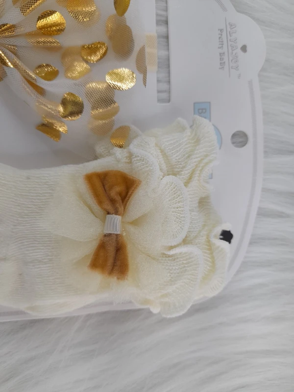 Cute Baby Socks And Headband (0-9 Months )