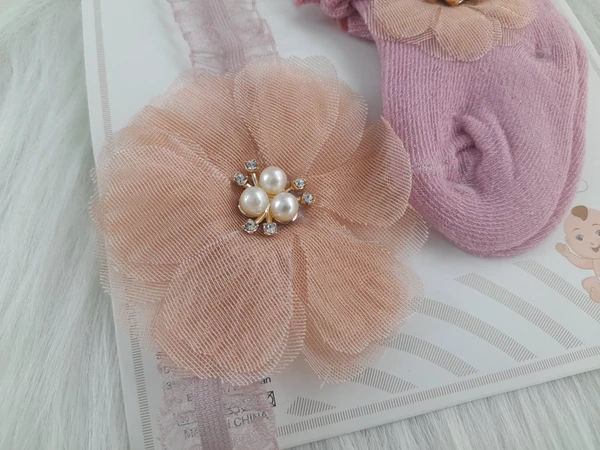 Cute Baby Socks And Headband (0-9 Months )