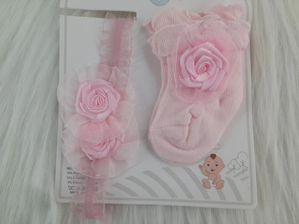 Cute Baby Socks And Headband (0-9 Months )