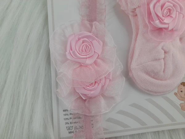 Cute Baby Socks And Headband (0-9 Months )