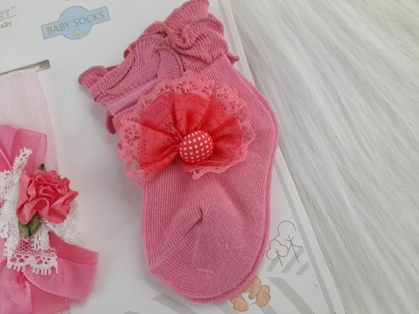 Cute Baby Socks And Headband (0-9 Months )