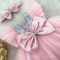 Wing Sleeves Partywear  Peach Frock  - 3-4 Years