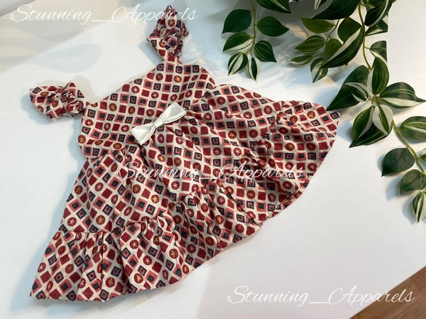 Stylish , Soft And Comfortable  Casual  Baby Frock  - 3-6 Month