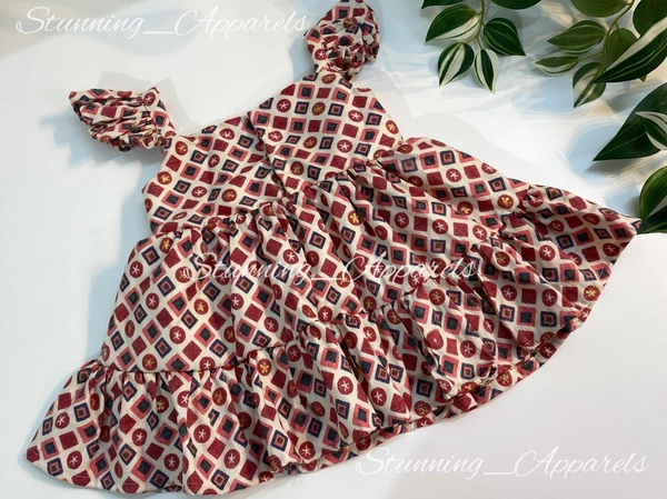 Stylish , Soft And Comfortable  Casual  Baby Frock  - 3-6 Month