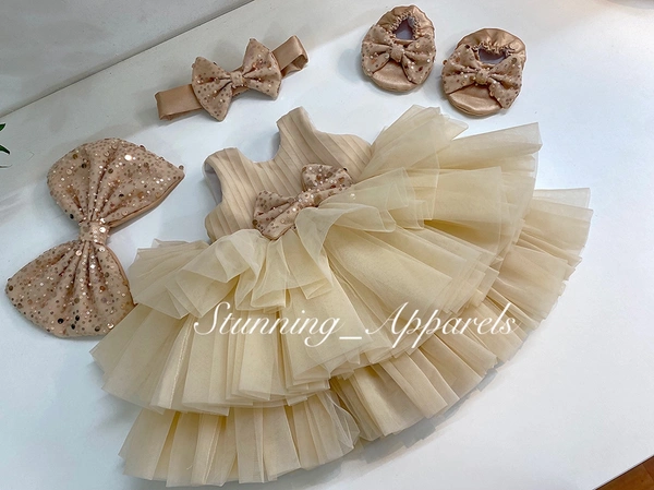 Double Folded Three Layered Beige Colour  - 3-6 Month