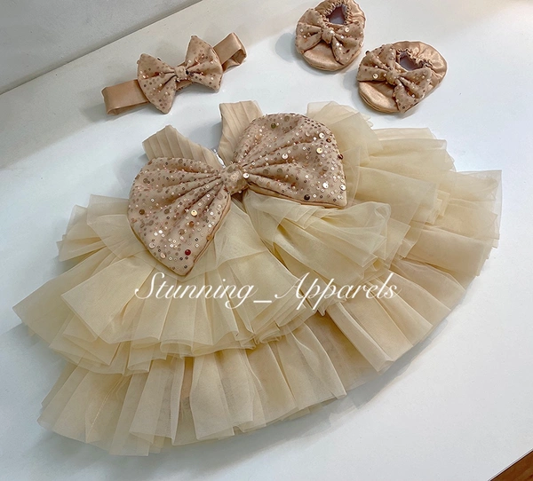 Double Folded Three Layered Beige Colour  - 3-6 Month