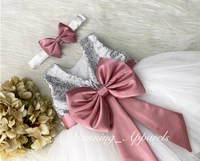 We Satin Bow White Dress  - 3-4 Years