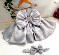 Designer Hand Work Jimmy Chue Gray Dress  - 1-2 Years