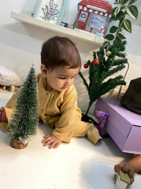 Double Folded Three Layered Green Dress  - 6-9 Month