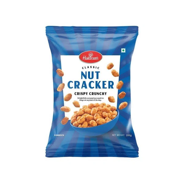 Haldiram's Nut Cracker / Peanut Namkeen - 220 Grams.