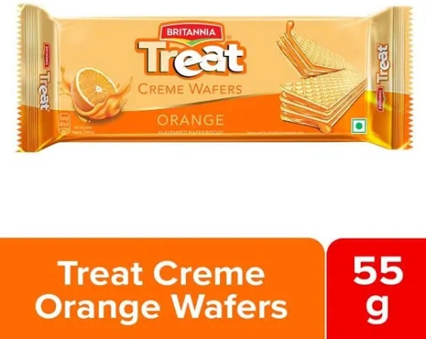 Britannia Treat Orange Creme Wafers Biscuits 55 g - 55 Grams.