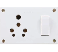 3 Pin Socket + Switch 6Amp & 16Amp 240 Volts - White