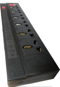 6x1  3 Pin Soket Ac 240 V 400 V - Black