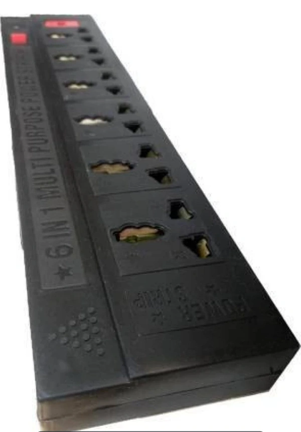 6x1  3 Pin Soket Ac 240 V 400 V - Black