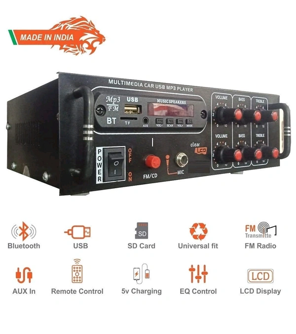 Amplifier Music  Ac+Dc 4440 Dual Ic  Usb + bluetooth + Fm  - White