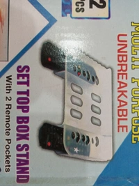 Super Deluxe Multi Purpose Unbreakable Set Top Box Stand With 2 Remote Pockets Dp-777 - White, All Size