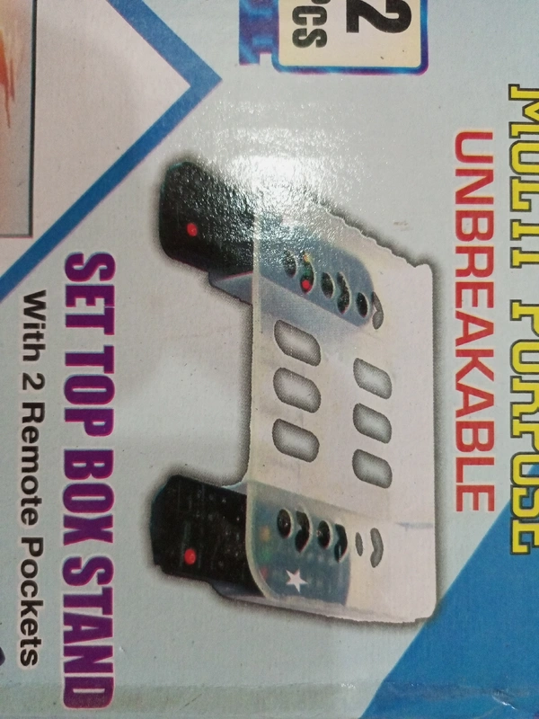 Super Deluxe Multi Purpose Unbreakable Set Top Box Stand With 2 Remote Pockets Dp-777 - White, All Size