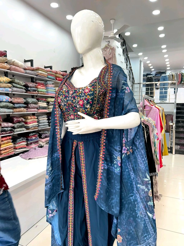 Mukhi Tulip Shrug Dress  - Free Size Upto XL, Free Alterations Call 9988185110