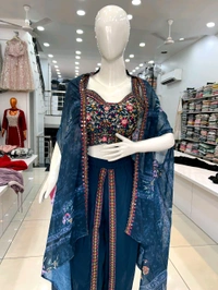 Mukhi Tulip Shrug Dress  - Free Size Upto XL, Free Alterations Call 9988185110