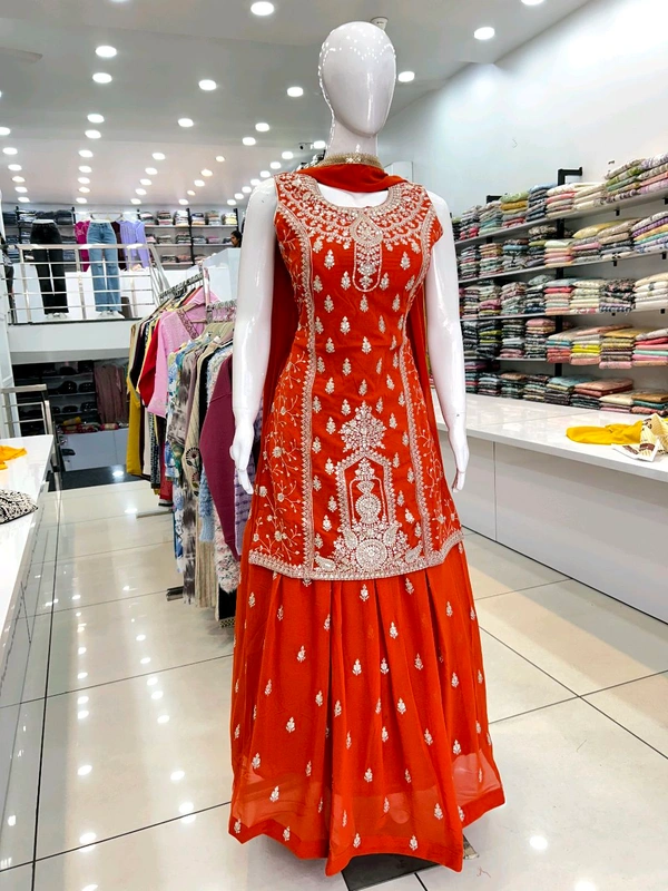 Mukhi Short Kurti With Skirt  - Free Size Upto XL