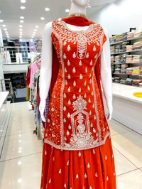 Mukhi Short Kurti With Skirt  - Free Size Upto XL