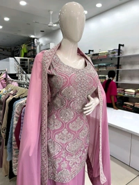 Mukhi Pakistani Suit Pathani  - Free Size Fit Upto XL, Pink