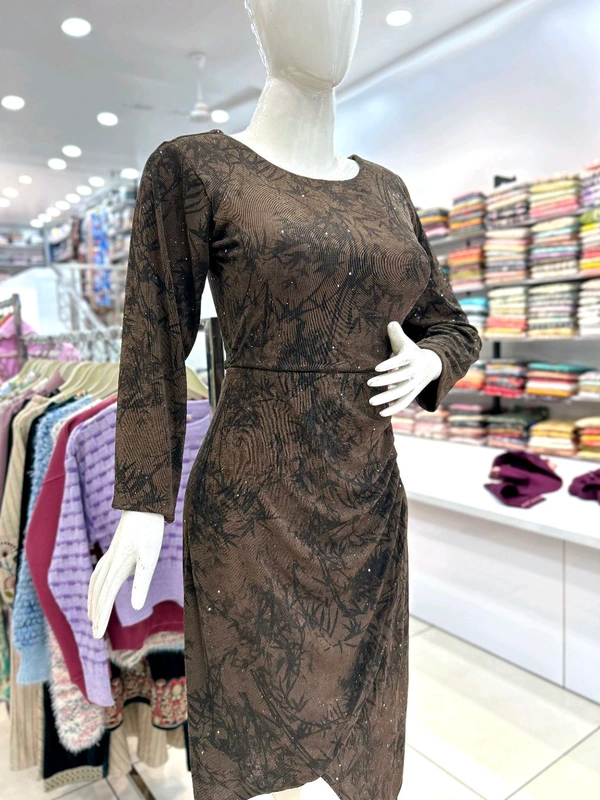 Mukhi Bodycon Dress  - Morocco Brown, Free Alterations Call 9988185110, L