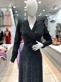Mukhi  Bodycon Dress  - Black, 3xl