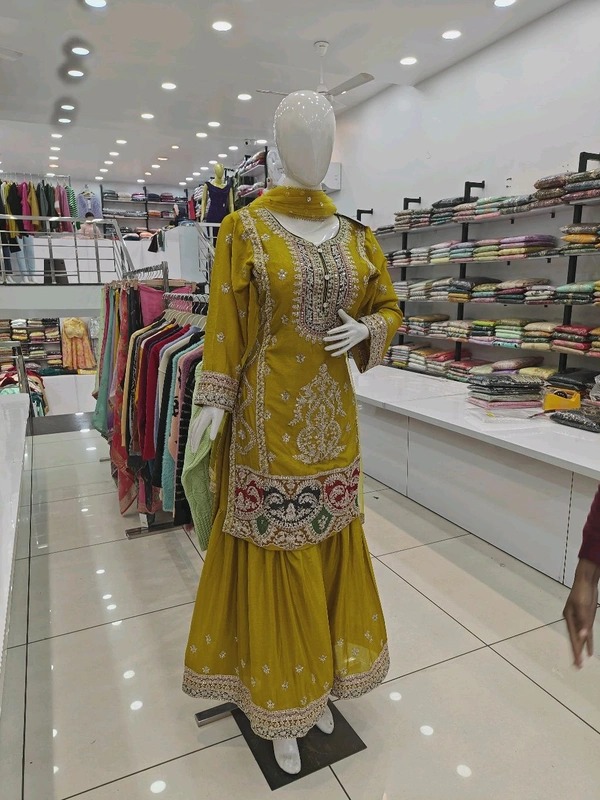Mukhi Short Kurti With Garara - Free Size Fits Upto XL