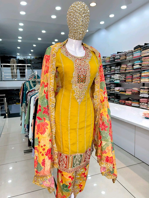 Mukhi Pakistani Tulip Suit  - Web Orange, XL