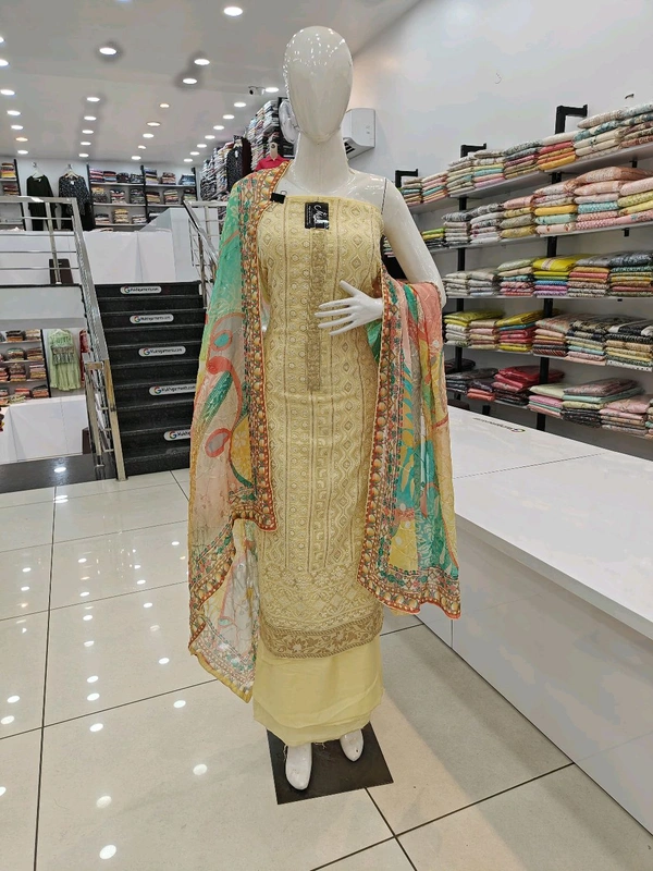 Mukhi Unstitched Suit  - Free Size
