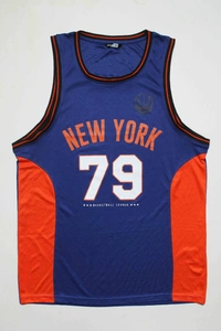 #M10054A1 PEP&CO MENS BASKETBALL SLEEVELESS JERSEY T-SHIRT - 4A1 - Royal Blue/Orange, M