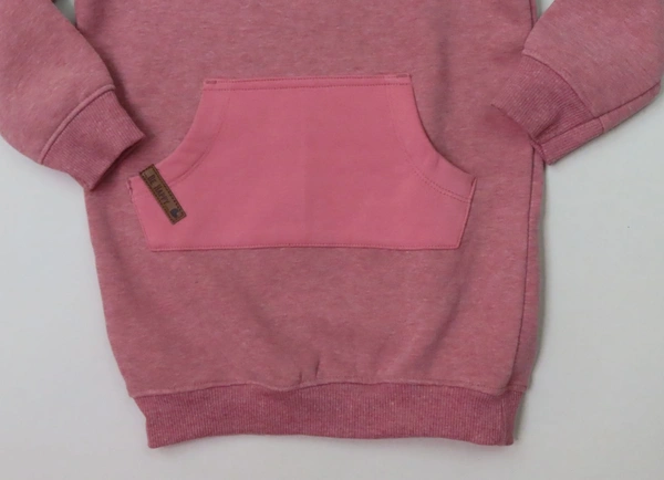 #JG20585B1 Topolino TOPOLINO GIRLS COWL NECK FLEECE LONG SWEATSHIRT - 5B1 - Pink, 3/4 Years