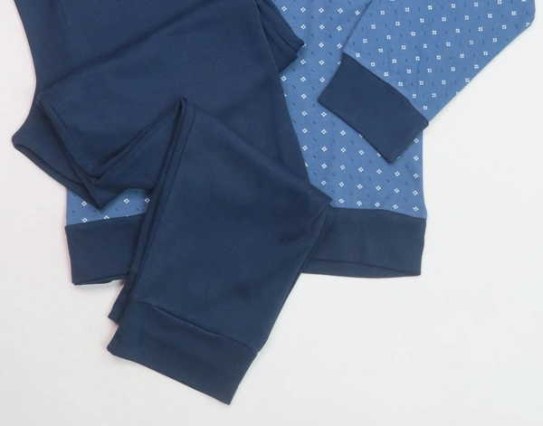 #M9828G1 IL GRANCHIO IL GRANCHIO WINTER PYJAMA - 8G1 - No Option: Dark Blue AOP/ Dark Navy Bottom, XL
