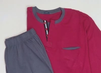 #M9828U1 IRGE IRGE WINTER PYJAMA SET - 8U1 - No Option: Wine Red / Steel Grey Bottom, L